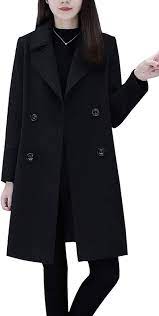 Photo 1 of chouyatou Women's Basic Essential Double Breasted Mid-Long Wool Blend Pea Coat
