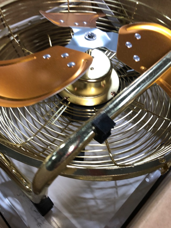 Photo 1 of CYBERDAX 14 Inch Portable Golden All Metal Made Table Fan, 