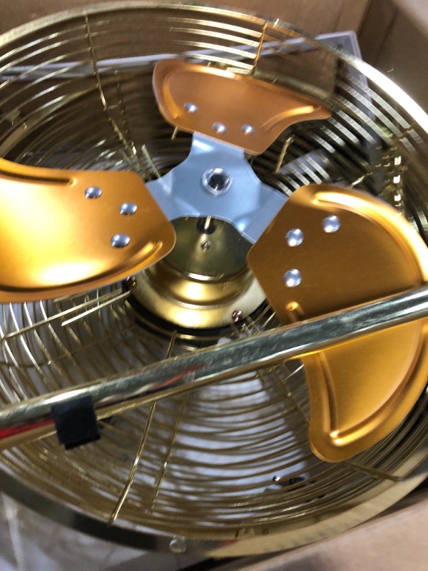 Photo 1 of CYBERDAX 14 Inch Portable Golden All Metal Made Table Fan, 