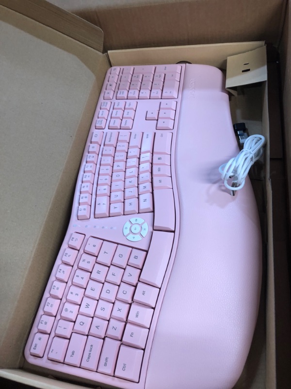 Photo 3 of MEETION Ergonomic Wireless Keyboard and Mouse, Ergo Keyboard 