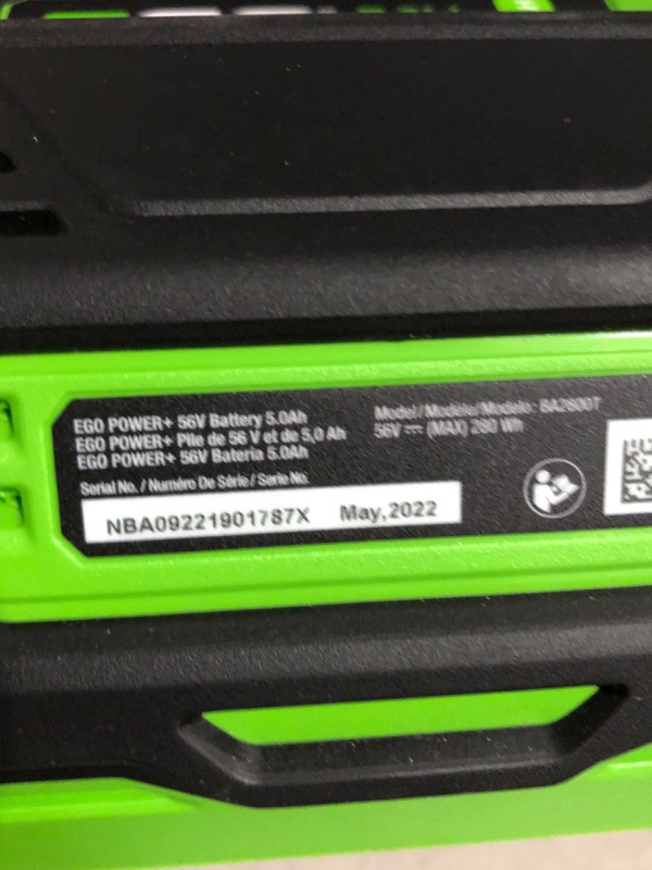 Photo 5 of **FOR PARTS ONLY** DOES NOT POWER ON  EGO Power+ LB7654 765 CFM Variable-Speed 56-Volt Lithium-ion Cordless Leaf Blower 5.0Ah Battery and Charger Included, Black 765 CFM Blower Kit w/ 5.0Ah Battery