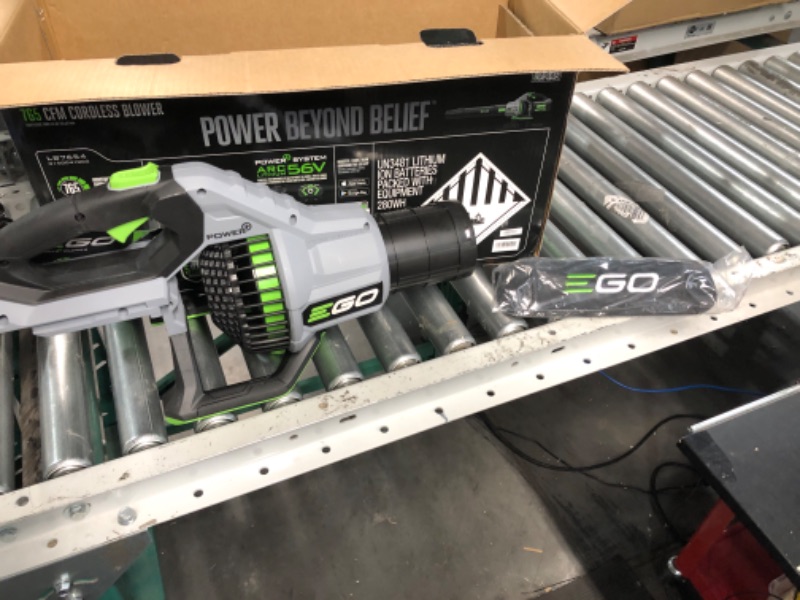 Photo 2 of **FOR PARTS ONLY** DOES NOT POWER ON  EGO Power+ LB7654 765 CFM Variable-Speed 56-Volt Lithium-ion Cordless Leaf Blower 5.0Ah Battery and Charger Included, Black 765 CFM Blower Kit w/ 5.0Ah Battery