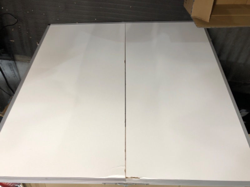 Photo 2 of HAS DAMAGE ON CORNERS******
VIZ-PRO Dry Erase White Board/Magnetic Foldable Whiteboard, 48 X 36 Inches, Silver Aluminium Frame Silver 48 X 36 Inches