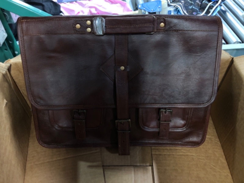 Photo 2 of **CLASP IN BROKEN**
HULSH Vintage Leather Laptop Bag 18 inch