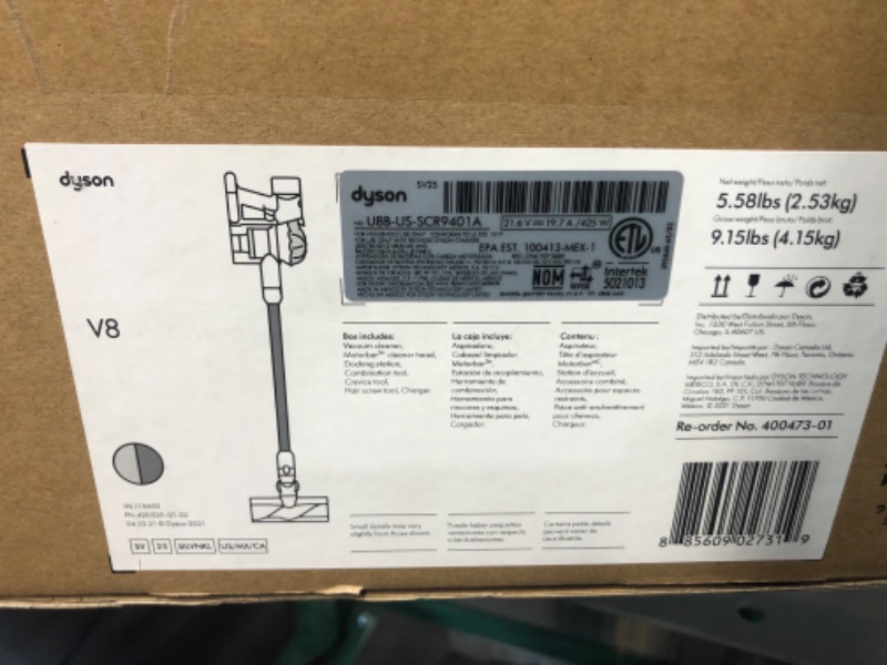 Photo 3 of (UNABLE TO TEST, BATTERY DEAD NEEDS CHARGE) Dyson V8 Cordless Vacuum - 400473-01