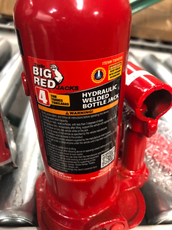 Photo 1 of **USED** BIG RED T90403B Torin Hydraulic Welded Bottle Jack, 4 Ton (8,000 lb) Capacity