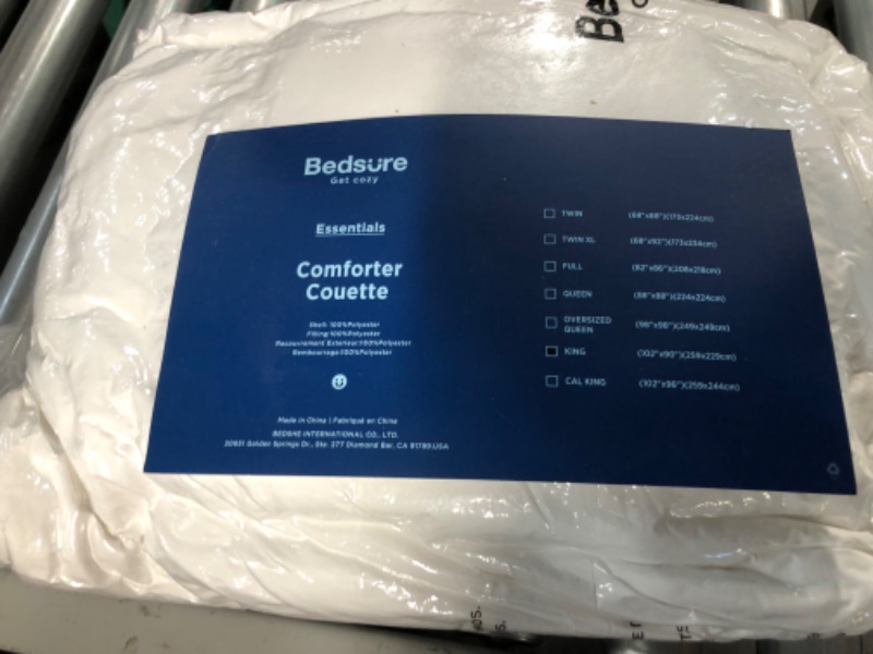 Photo 2 of **FACTORY SEALED** Bedsure King Comforter Duvet Insert - Down Alternative White Comforter King Size, Quilted (KING)