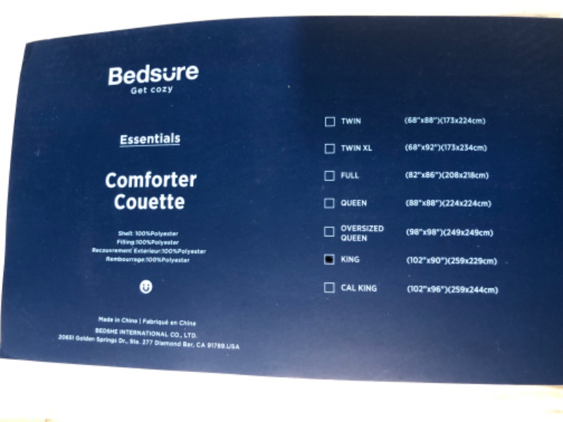 Photo 3 of **FACTORY SEALED** Bedsure King Comforter Duvet Insert - Down Alternative White Comforter King Size, Quilted (KING)