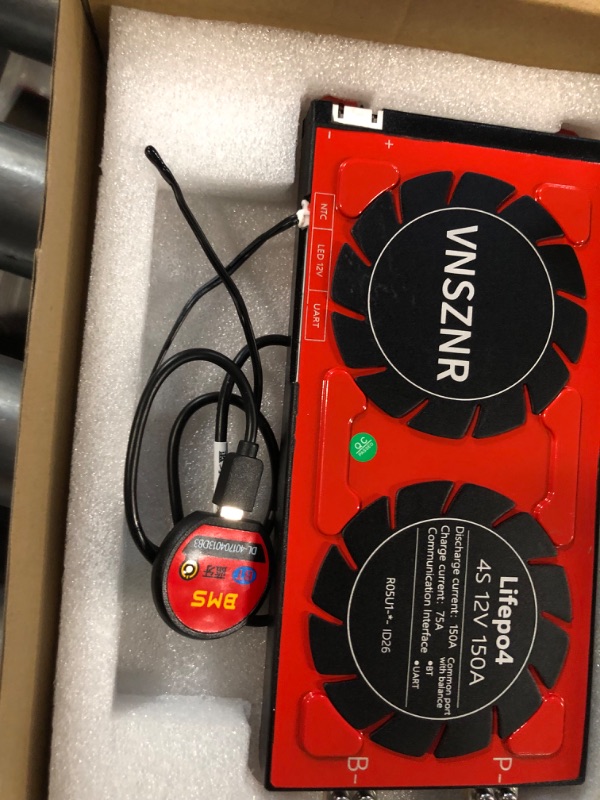 Photo 1 of **LIKE NEW OPEN BOX** VNSZNR BMS Board LiFePO4 4S 12V 100A Smart PCB Battery Management System with Balance Leads Wires and Wireless Module for Lithium Iron Phosphate LiFePO4 4S 12V Smart 100A