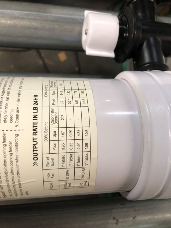 Photo 2 of **MISSING FITTING AND SMALL BOTTLE** 320 Pool Chlorinator Compatible with Pentair Rainbow 320 Chlorinator 171096 Automatic Inline Chlorine/Bromine Feeder, 320 Chlorinator Can Handle Up to 70000 Gallons of Water