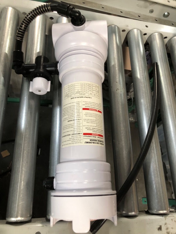 Photo 3 of **MISSING FITTING AND SMALL BOTTLE** 320 Pool Chlorinator Compatible with Pentair Rainbow 320 Chlorinator 171096 Automatic Inline Chlorine/Bromine Feeder, 320 Chlorinator Can Handle Up to 70000 Gallons of Water