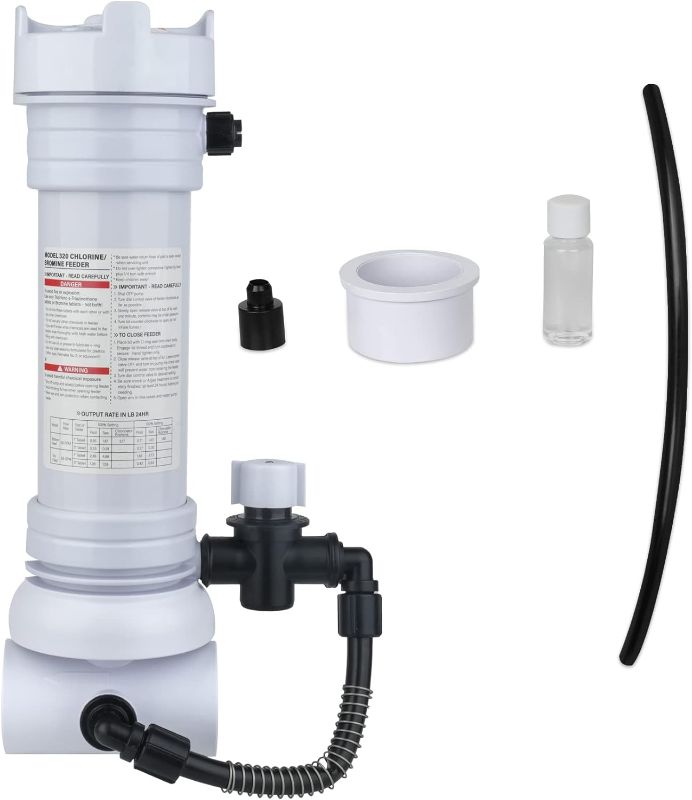 Photo 1 of **MISSING FITTING AND SMALL BOTTLE** 320 Pool Chlorinator Compatible with Pentair Rainbow 320 Chlorinator 171096 Automatic Inline Chlorine/Bromine Feeder, 320 Chlorinator Can Handle Up to 70000 Gallons of Water