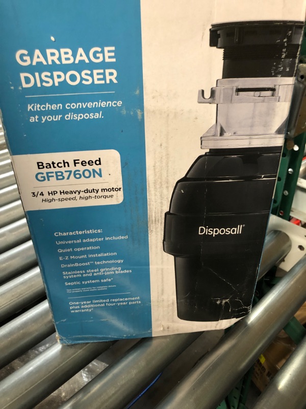 Photo 5 of **HEAVILY USED, DIRTY, UNABLE TO TEST** GE Batch Feed Garbage Disposal, 3/4 Horsepower & 2,700+ RPM, Good for Grinding: Small Bones, Vegetable Peels, & Fruit Pits, Easy Install Kit Included, Non-Corded, Recommended for Daily Cooking