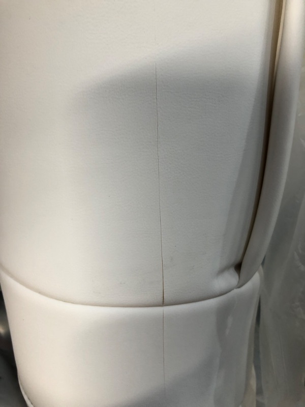 Photo 2 of **MINOR DAMAGE - SMALL TEAR, SEE PHOTOS** Basenor Tesla Model 3 Model Y Model S Model X Leather Seat Back Kick Protectors Kick Mats White Set of 2