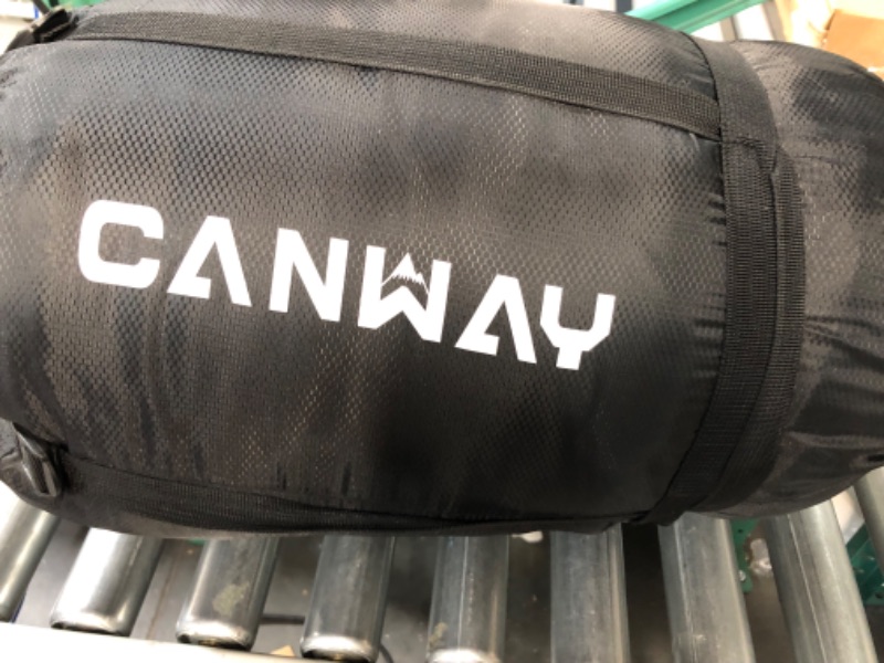 Photo 4 of **LIKE NEW, PREVIOUSLY OPENED** CANWAY Double Sleeping Bag,2 Person Sleeping Bag Lightweight Waterproof with 2 Pillows for Camping, Backpacking, or Hiking Outdoor for Adults or Teens Queen Size XL Black