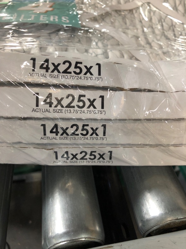 Photo 1 of **LIKE NEW, FACTORY SEALED, MINOR DAMAGE-BENT** LotFancy 14x25x1 Air Filters, MERV 13 AC Furnace Filters, 4 Pack Pleated Air Conditioner HVAC Filters (Actual Size: 13.75 x 24.75 x 0.75 Inches) MERV 13 14x25x1(4 Pack)