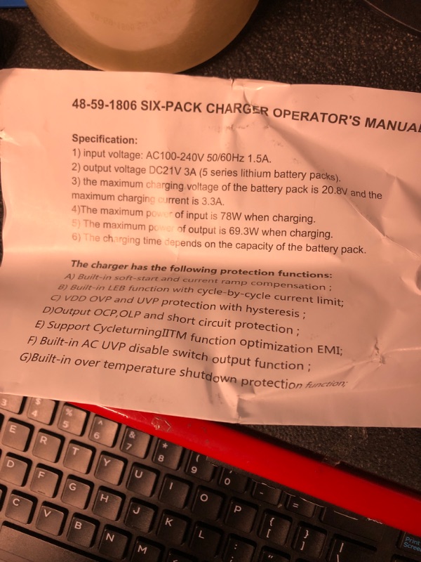 Photo 2 of KUNLUN 6 Port Charger Compatible for Milwaukee M 18 Battery, Replace for 48-59-1806 M 18 6 Port Charger, with LED Indicator Charge Choose Button Wall-Hole