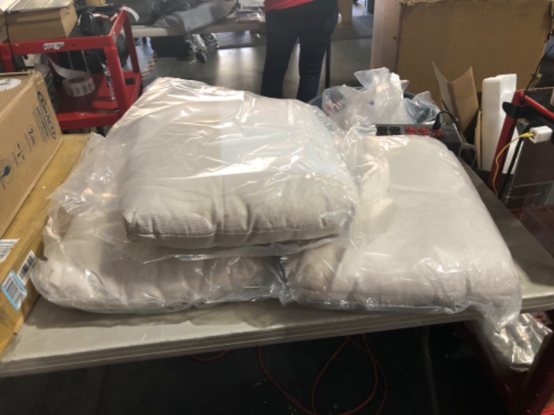 Photo 1 of ***3 CUSHIONS ONLY - REST OF THE SOFA NOT INCLUDED - FOR PARTS - NONREFUNDABLE***
Lepfun Large Sofa, Three-seat Sofa Classic Tufted Chesterfield Beige