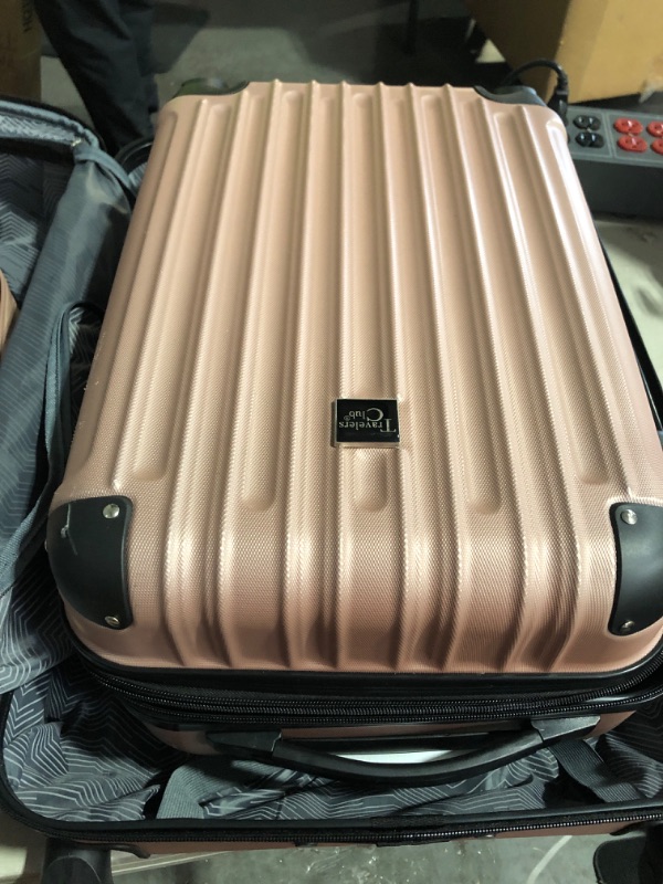 Photo 4 of **MISSING ITEM-MAJOR DAMAGE** 
Travelers Club Midtown Hardside 4-Piece Luggage Travel Set, Rose Gold