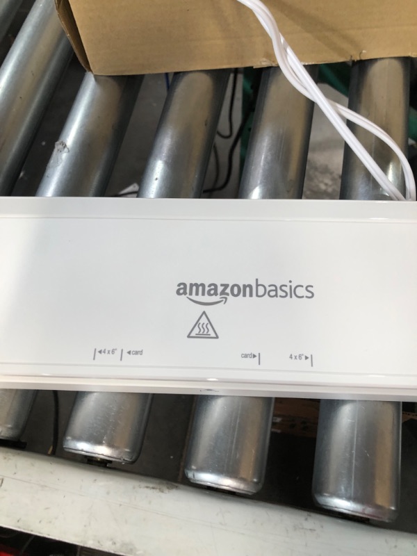 Photo 5 of *SEE NOTES* Amazon Basics 12-Inch Thermal Laminator Machine with Rapid Warm-Up (1 min), 20 Assorted Laminating Pouches Included, White