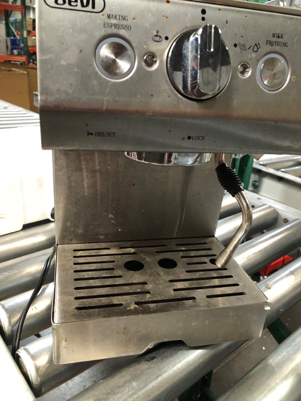 Photo 6 of *SEE NOTES* GEVI Silver Stainless Steel 15 Bar Espresso Machine 2 Shot Pump Cappuccino Maker