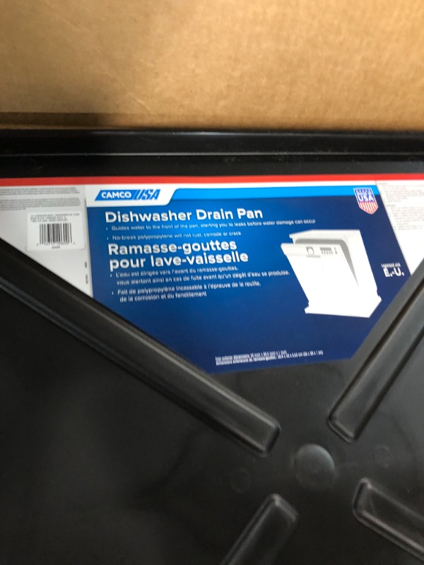 Photo 4 of Camco 20600 20.5" X 24" OD Dishwasher Drain Pan-Place Under Dishwater to Detect, Protect Flooring from Leaks, Will Not Rust or Crack-White