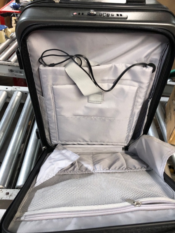 Photo 1 of *SEE NOTES* LUGGEX Carry On Luggage 22x14x9 Airline Approved with Laptop Compartment, PC Hard Case Luggage with USB Port, Travel Suitcase with Wheels, Lightweight (Black Suitcase) Carry-On 20-Inch Black