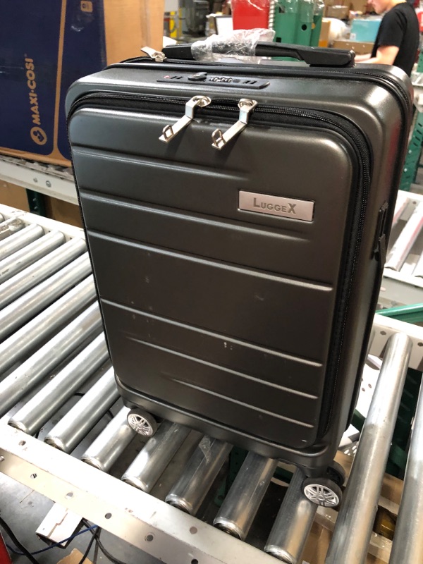 Photo 1 of *SEE NOTES* LUGGEX Carry On Luggage 22x14x9 Airline Approved with Laptop Compartment, PC Hard Case Luggage with USB Port, Travel Suitcase with Wheels, Lightweight (Black Suitcase) Carry-On 20-Inch Black