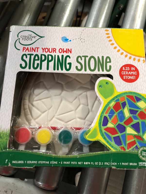 Photo 3 of Creative Roots 92849 Paint Your Own Turtle Stepping Stone by Horizon Group Usa, 6 Paint Pots and Brush included, Assorted