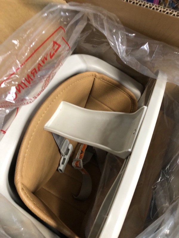 Photo 1 of Baby High Chair, 3-in-1 Convertible Wooden High Chair with Adjustable Legs & Double Dishwasher Safe Tray, High Chairs for Babies and Toddlers, Made of Sleek Hardwood & Premium Leatherette Beige