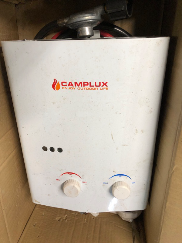 Photo 2 of **PARTS ONLY** **DAMAGE** CAMPLUX Tankless Water Heater *SEE CLERK NOTES*