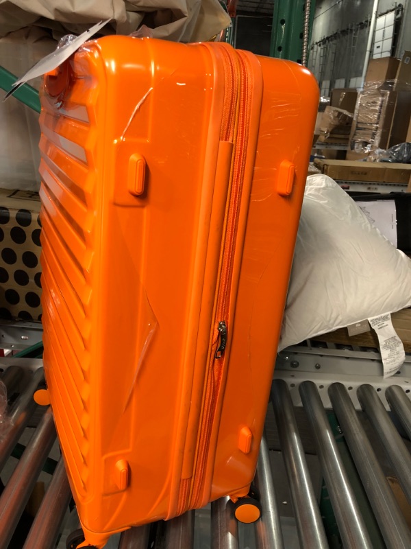 Photo 2 of *SEE NOTES* COOLIFE Luggage 3 Piece Set Suitcase Spinner Hardshell Lightweight TSA Lock 4 Piece Set family set-orange