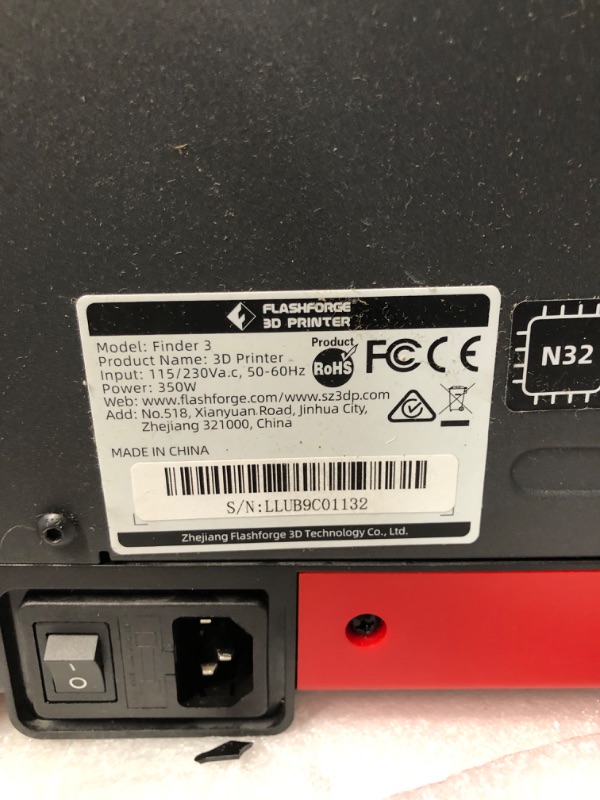 Photo 7 of *SEE NOTES* Flashforge Finder 3 3D Printer with Direct Driver Extruder, Glass Heating Bed and PEI Flexible Platform, Fully Assembled, Wi-Fi Connection