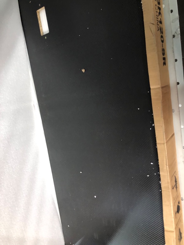 Photo 1 of SEVEN WARRIOR Gaming Desk with LED Lights & Power Outlets, 47" Computer Desk with Monitor Shelf, Home Office Desk with Cup Holder and Headphone Hook, Ergonomic, Carbon Fiber Surface Black 47 Inch