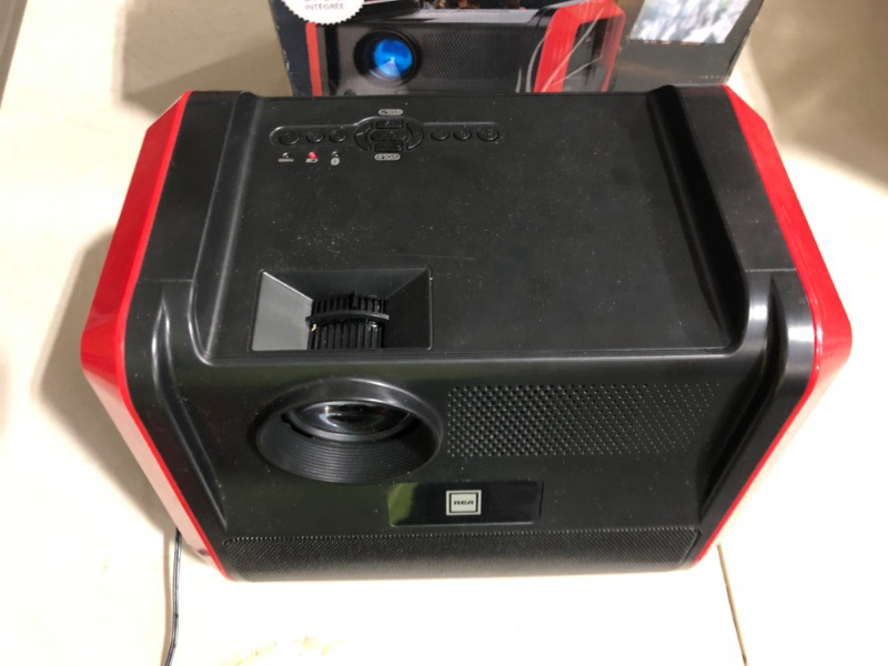 Photo 8 of RCA - RPJ060 Portable Projector Home Theater Entertainment System, Long Lasting Battery - 2.5 Hours per Charge - Outdoor, Rechargeable, Speakers - Enjoy Without Any Cable on The go - Phone/Stick/PC Black/Red