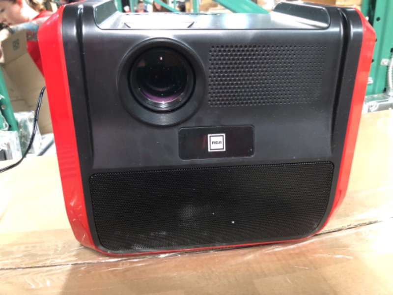 Photo 5 of RCA - RPJ060 Portable Projector Home Theater Entertainment System, Long Lasting Battery - 2.5 Hours per Charge - Outdoor, Rechargeable, Speakers - Enjoy Without Any Cable on The go - Phone/Stick/PC Black/Red