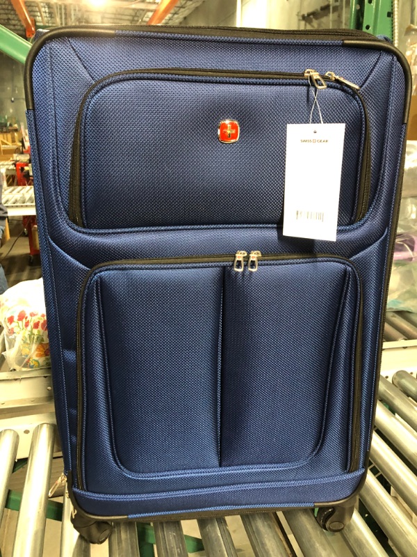 Photo 3 of *SEE NOTES* SwissGear Sion Softside Expandable Roller Luggage, Blue, Checked-Large 29-Inch Checked-Large 29-Inch Blue