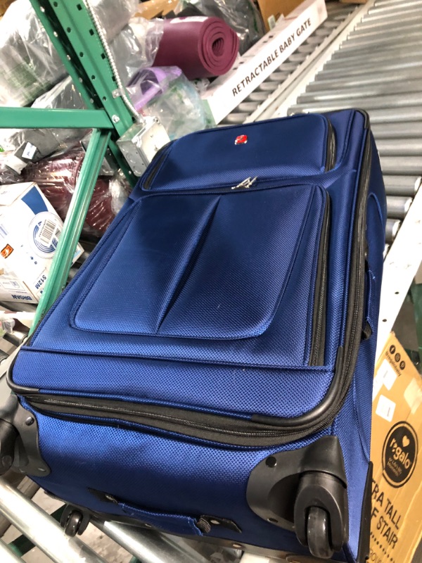 Photo 5 of *SEE NOTES* SwissGear Sion Softside Expandable Roller Luggage, Blue, Checked-Large 29-Inch Checked-Large 29-Inch Blue