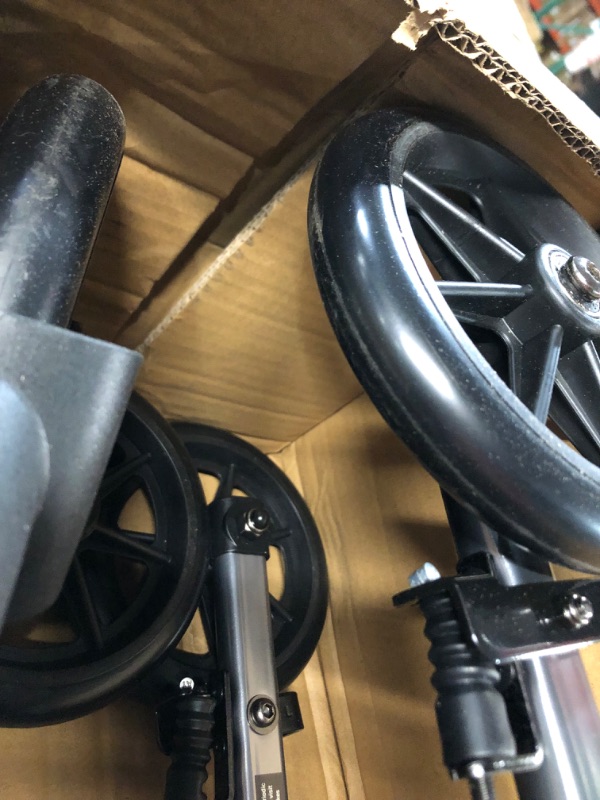 Photo 1 of *SEE NOTES* Able Life Space Saver Rollator, Lightweight Folding Mobility Rolling Walker for Seniors and Adults, 6-inch Wheels, Locking Brakes, and Padded Seat with Backrest, Black Walnut Black Walnut Standard