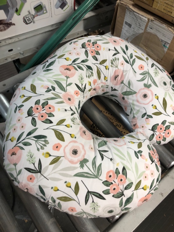 Photo 2 of *SEE NOTES* Boppy Nursing Pillow and Positioner—Original | Pink Garden Flowers | Breastfeeding, Bottle Feeding, Baby Support | with Removable Cotton Blend Cover | Awake-Time Support , 20x16x5.5 Inch (Pack of 1)