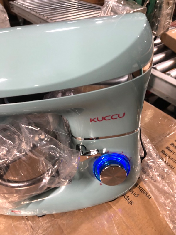 Photo 5 of **SEE NOTES/DAMAGED***
KUCCU Stand Mixer, 6.5 Qt 660W, 6-Speed Tilt-Head Food Dough Mixer, Kitchen Electric Mixer with Stainless Steel Bowl,Dough Hook,Whisk, Beater, Egg white separator (6.5-QT, Blue) 6.5-QT Blue