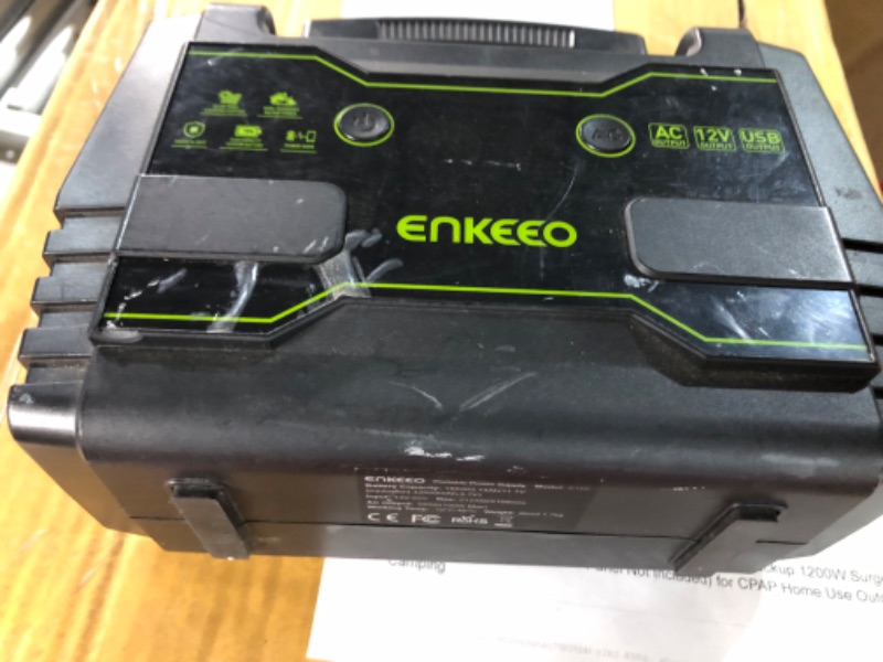 Photo 2 of ***CHARGER MISSING - UNABLE TO TEST - SCRATCHED***
ENKEEO Power Station 155 Wh Portable Charger Lithium Backup Battery Pack 