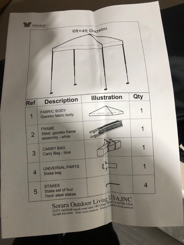 Photo 4 of **PARTS ONLY** *DAMAGE* *See Notes* SORARA E-Z Pop Up Outdoor Portable Canopy Tent