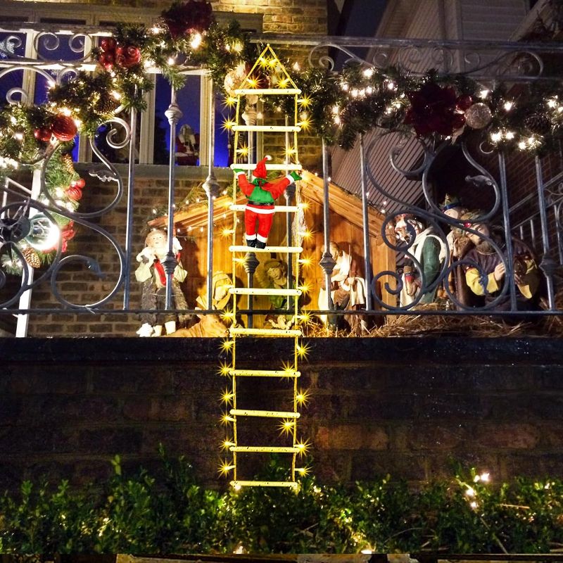 Photo 1 of 
5FT Christmas Light, Christmas Decoration Birch Bark Ladder Lights with Santa Claus,