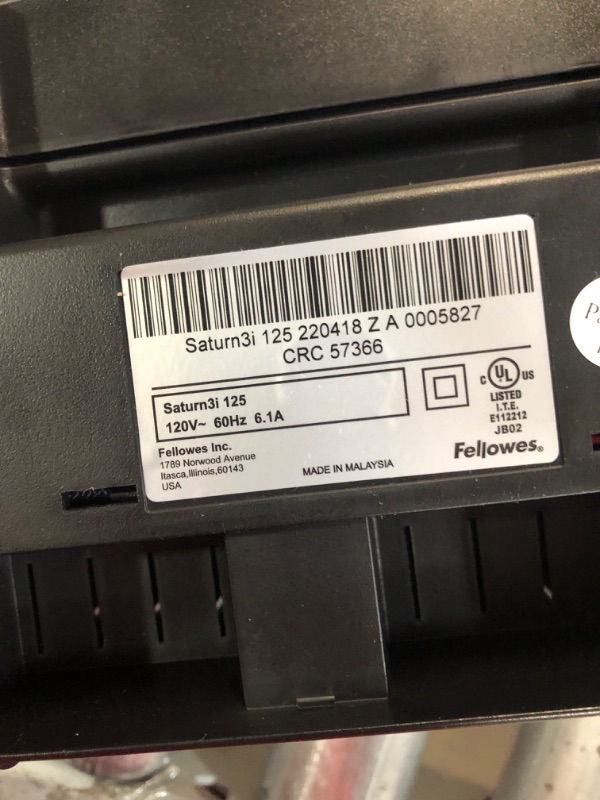 Photo 1 of USED - Fellowes Saturn 3i 125 Thermal Laminator Machine with Self-Adhesive Laminating Pouch Starter Kit, 12.5 inch (5736606) 12.5 Inch Laminator