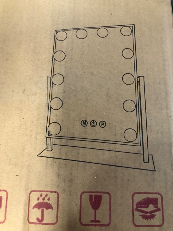 Photo 4 of ***SEE NOTES***Fabuday Lighted Makeup Vanity Mirror with Lights -12 Bulbs 18.4"L x 14.4"W