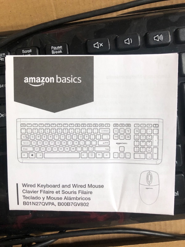 Photo 2 of AmazonBasics USB Wired Computer Keyboard and Wired Mouse Bundle Pack Bundle with AmazonBasics High-Speed 4K HDMI Cable - 6 Feet