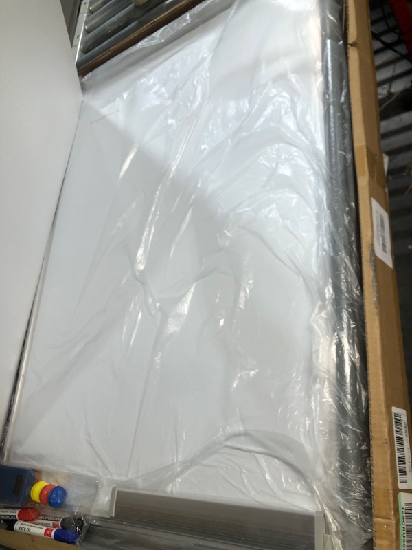 Photo 1 of Dry Erase Board with Stand, Double Sided Magnetic Whiteboard, 24 x 36 Portable Height Adjustable White Board with Aluminium Frame