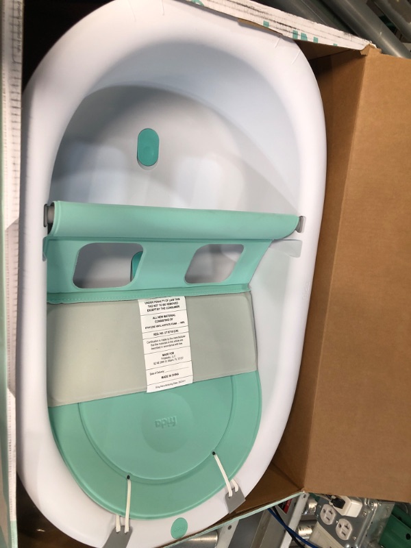 Photo 2 of 4-in-1 Grow-with-Me Bath Tub by Frida Baby Transforms Infant Bathtub to Toddler Bath Seat with Backrest for Assisted Sitting in Tub