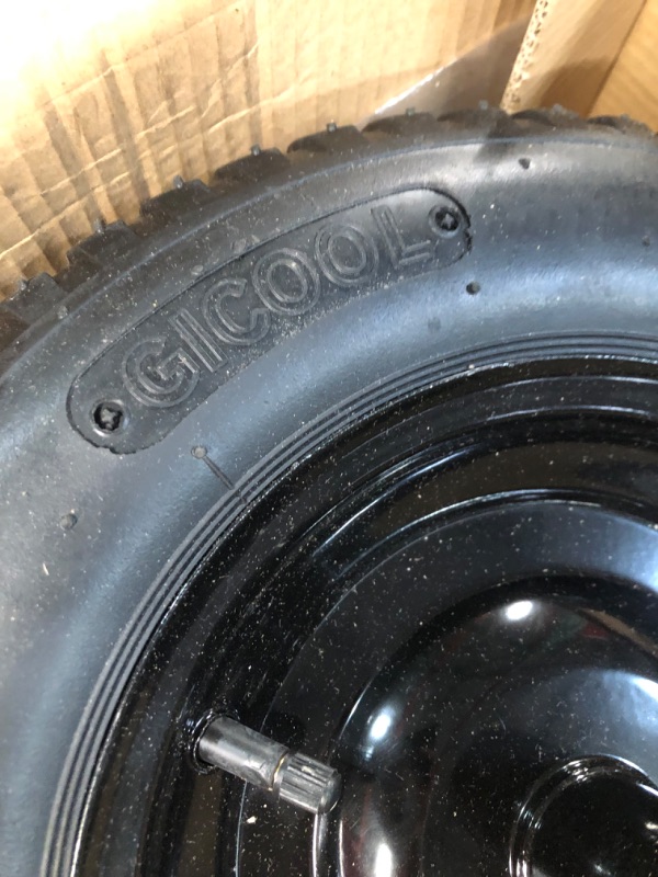 Photo 4 of GICOOL 14.5" Tire and Wheel, 3.50-8 Wheelbarrow Pneumatic Tire, with 6" Centered Hub, 5/8" Axle Bore Hole, Sealed Bearings 